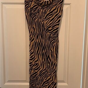 Blue Life Black and Tan Patterned Top